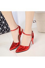 Women's Shoes Leatherette Stiletto Heel Heels Sandals Office & Career / Party & Evening / Casual Red / Silver / Gold