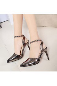 Women's Shoes Leatherette Stiletto Heel Heels Sandals Office & Career / Party & Evening / Casual Red / Silver / Gold