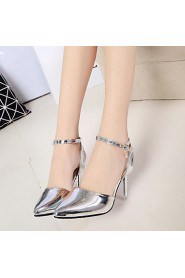 Women's Shoes Leatherette Stiletto Heel Heels Sandals Office & Career / Party & Evening / Casual Red / Silver / Gold