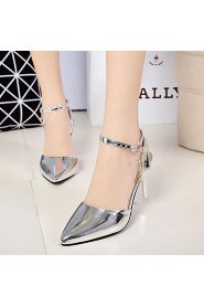 Women's Shoes Leatherette Stiletto Heel Heels Sandals Office & Career / Party & Evening / Casual Red / Silver / Gold