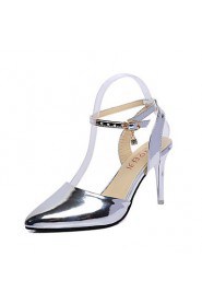 Women's Shoes Leatherette Stiletto Heel Heels Sandals Office & Career / Party & Evening / Casual Red / Silver / Gold