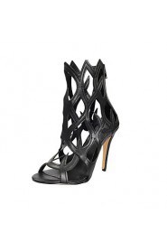 Women's Shoes Leather Stiletto Heel black sandals shoes