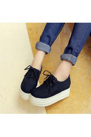 Women's Shoes Platform Platform/Creepers/Round Toe Fashion Sneakers Casual Black/Blue/White