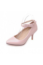 Women's Shoes Leatherette Stiletto Heel Heels Heels Wedding / Office & Career / Party & Evening Blue / Pink / Beige