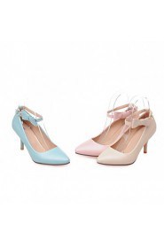 Women's Shoes Leatherette Stiletto Heel Heels Heels Wedding / Office & Career / Party & Evening Blue / Pink / Beige