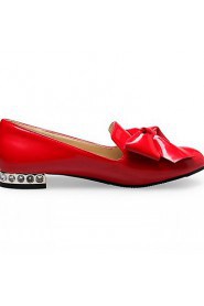 Women's Shoes Leatherette Low Heel Heels Flats Wedding / Office & Career / Party & Evening Black / Red