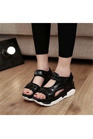 Women's Shoes Leatherette Platform Creepers Sandals Casual Black / White / Silver