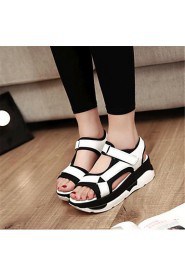 Women's Shoes Leatherette Platform Creepers Sandals Casual Black / White / Silver