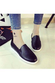 Women's Shoes Leatherette Flat Heel Comfort Loafers Outdoor / Casual Black / Red / White