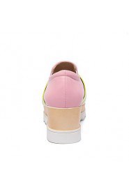 Women's Shoes Patent Leather Platform Creepers / Square Toe Loafers Casual Blue / Pink / White