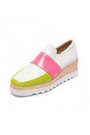 Women's Shoes Patent Leather Platform Creepers / Square Toe Loafers Casual Blue / Pink / White