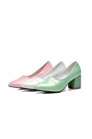 Women's Shoes Chunky Heel/Pointed Toe Heels Office & Career/Party & Evening/Dress Green/Pink/White