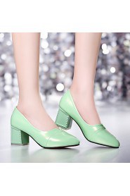 Women's Shoes Chunky Heel/Pointed Toe Heels Office & Career/Party & Evening/Dress Green/Pink/White