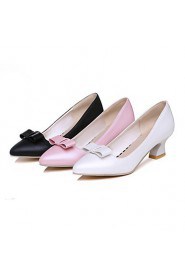 Women's Shoes Low Heel Pointed Toe Heels Office & Career/Dress Black/Pink/White