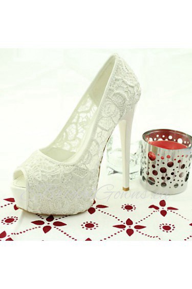 Women's Wedding Shoes Heels / Peep Toe Sandals Wedding / Dress White