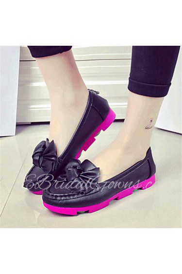 Women's Shoes Leatherette Platform Creepers / Comfort Flats Outdoor / Casual Black / Pink / White