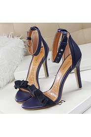 Women's Shoes Velvet Stiletto Heel Heels / Peep Toe Sandals Dress / Casual Black / Blue / Pink / Red / Gray / Almond