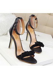 Women's Shoes Velvet Stiletto Heel Heels / Peep Toe Sandals Dress / Casual Black / Blue / Pink / Red / Gray / Almond