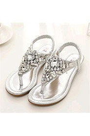 Women's Shoes Leatherette Low Heel Comfort Sandals Outdoor / Casual Silver / Gold