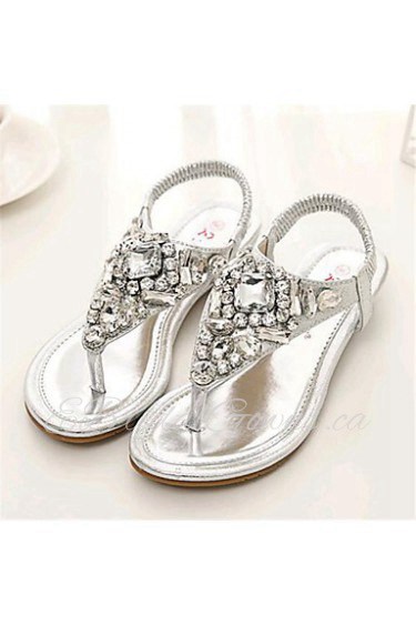 Women's Shoes Leatherette Low Heel Comfort Sandals Outdoor / Casual Silver / Gold