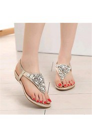 Women's Shoes Leatherette Low Heel Comfort Sandals Outdoor / Casual Silver / Gold