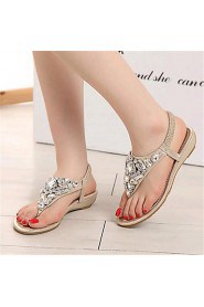 Women's Shoes Leatherette Low Heel Comfort Sandals Outdoor / Casual Silver / Gold