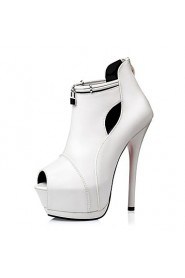 Women's Shoes Stiletto Heel Heels / Peep Toe / Platform Heels Dress Black / White / Gray