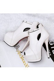 Women's Shoes Stiletto Heel Heels / Peep Toe / Platform Heels Dress Black / White / Gray