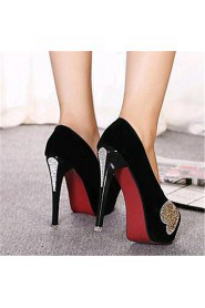 Women's Shoes Tulle / Leatherette Stiletto Heel Heels / Peep Toe Heels Wedding / Party & Evening Black