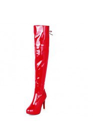 Women's Shoes Stiletto Heel Round Toe / Closed Toe Boots Office & Career / Dress / Casual Red / White