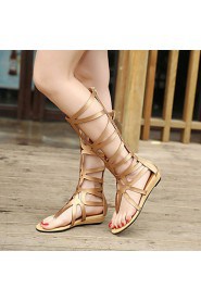 Women's Shoes Flat Heel Gladiator Sandals Casual Black/Gold