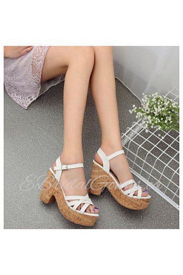 Women's Shoes Chunky Heel Heels / Open Toe Sandals Outdoor / Casual Purple / White