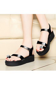 Women's Shoes Leatherette Platform Platform Sandals Office & Career / Dress / Casual Black / Silver