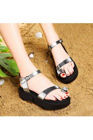 Women's Shoes Leatherette Platform Platform Sandals Office & Career / Dress / Casual Black / Silver