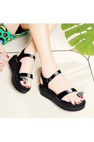 Women's Shoes Leatherette Platform Platform Sandals Office & Career / Dress / Casual Black / Silver