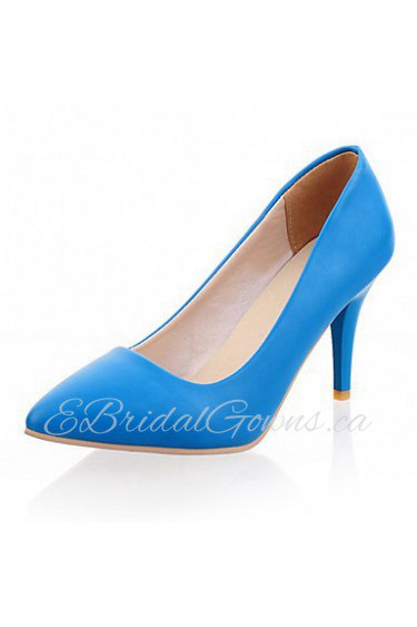 Women's Shoes Leatherette Stiletto Heel Heels Heels Wedding / Office & Career / Dress Black / Blue / Yellow