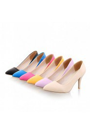 Women's Shoes Leatherette Stiletto Heel Heels Heels Wedding / Office & Career / Dress Black / Blue / Yellow