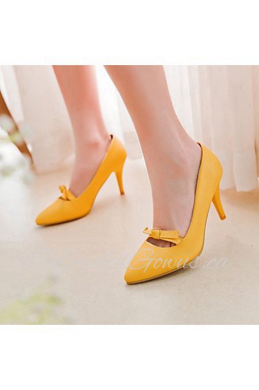 Women's Shoes Leatherette Stiletto Heel Heels Heels Wedding / Office & Career / Dress Black / Yellow / Red / Beige