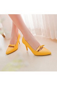 Women's Shoes Leatherette Stiletto Heel Heels Heels Wedding / Office & Career / Dress Black / Yellow / Red / Beige