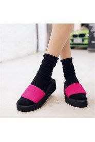 Women's Shoes Customized Materials Flat Heel Slippers Slippers Outdoor / Dress / Casual Black / Red