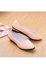 Women's Shoes Leatherette Flat Heel Comfort Flats Outdoor / Casual Black / Blue / Pink / White