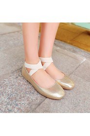 Women's Shoes Flat Heel Square Toe Flats Casual Black / Pink / Silver / Gold