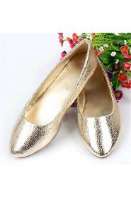 Women's Shoes Leatherette Flat Heel Comfort Flats Outdoor / Casual Gold