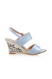 Women's Shoes Wedge Heel Wedges Sandals Office & Career/Dress Blue/Silver/Beige