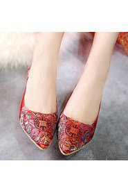 Women's Wedding Shoes Heels / Chinese Vintage Style Pointed Toe Wedding Shoe / Red