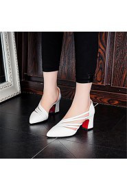 Women's Shoes Leatherette Chunky Heel Heels Heels Wedding / Party & Evening / Dress / Casual Green / White