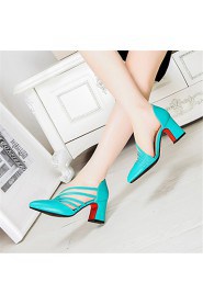 Women's Shoes Leatherette Chunky Heel Heels Heels Wedding / Party & Evening / Dress / Casual Green / White