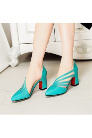 Women's Shoes Leatherette Chunky Heel Heels Heels Wedding / Party & Evening / Dress / Casual Green / White