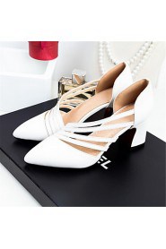 Women's Shoes Leatherette Chunky Heel Heels Heels Wedding / Party & Evening / Dress / Casual Green / White