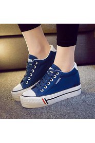 Women's Shoes Canvas Increased Within Flange Leisure Platform Comfort / Round Toe Fashion Sneakers Outdoor / Athletic